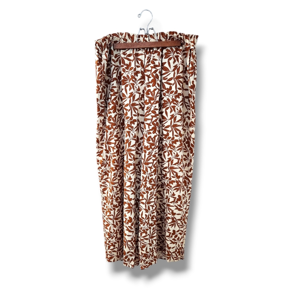 Eloquii Elements Linen Blend Floral Print Wide Leg Pants | 14
